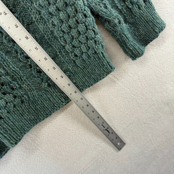 Vintage John Molloy Sweater Fits Large Green Donegal Ireland Fisherman Wool 90s - Picture 3 of 10